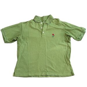 J.W. Anderson for UNIQLO Women Green Short Sleeve Polo Shirt Top Size Medium